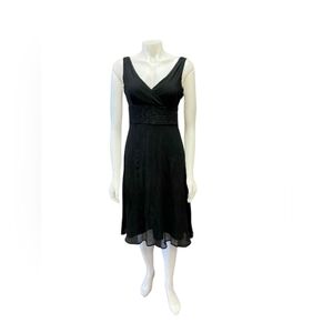 J.Crew 100% Silk Dress Black Sleeveless Size 4 EUC Midi